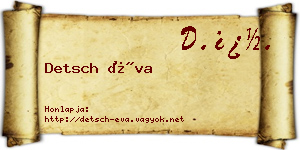 Detsch Éva névjegykártya